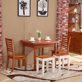 实木餐桌可伸缩折叠餐桌椅组合小户型橡木方桌简约现代拉伸饭桌