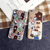 line可爱Kitty猫苹果6s手机壳小熊小兔硅胶全包边6plus套5S保护套