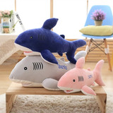 可爱鲨鱼毛绒玩具公仔抱枕布娃娃玩偶沙发靠枕床上睡觉抱枕羽绒棉