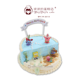 沈阳波波的蛋糕店 海绵宝宝创意3D立体场景蛋糕 卡通儿童生日蛋糕