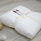 外贸日式极简约素色良品风水洗棉床单单件全棉双人床笠夏季1.8m
