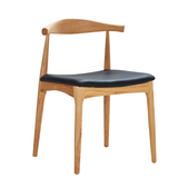 创木集 日式餐椅北欧风格实木餐椅 简约创意时尚牛角椅书桌休闲椅