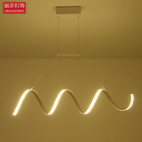 LED波浪形现代简约吊灯个性创意弹簧艺术调光灯书房走廊过道灯