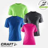 瑞典Craft  跑步运动T恤 男女春夏训练吸汗速干纯色汗衫短袖半袖