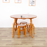 楠竹餐桌中式家庭厨房实木圆桌椅组合饭桌简约茶几学习桌
