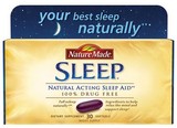 现货美国Nature Made Sleep Aid 纯天然褪黑素茶氨酸辅助睡眠30粒