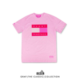 GRAF原创品牌男女夏季百搭休闲恶搞TH图案粉红圆领短袖T恤男女夏