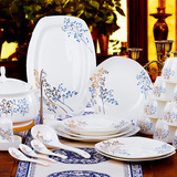 创意韩式结婚乔迁送礼 骨瓷餐具56头套装碗景德镇陶瓷器 正品包邮