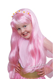 儿童节万圣节圣诞节六一节礼物粉色长卷发小天使 迪士尼表演假发