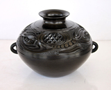 山东特色礼品、传统纯手工制作、仿古黑陶工艺礼品——彩陶罐
