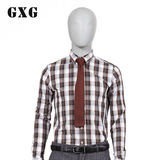 特卖GXG男装春款新品衬衣 男士时尚潮流长袖格子衬衫 #24203055