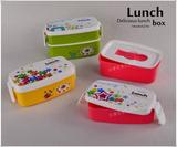 儿童便当盒保鲜盒塑料微波炉饭盒长方形密封盒食品冰箱收纳盒