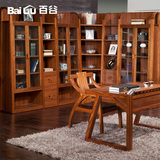 百谷 单门双门实木书柜 转角书柜 组合书柜 书架 中式实木家具X92
