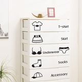 沃雅 韩国时尚卧室儿童房衣橱柜家具空调装饰贴画衣物分类墙贴纸
