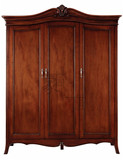 一世高端出口家具实木雕花法式衣柜欧式储物柜做旧复古开门衣柜