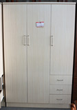 实木三门衣柜衣橱可定制 现代中式 带锁抽屉 宜家 上海整装送