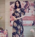 夏季女装新款 韩国代购milkcocoa正品 韩版优雅复古印花连衣裙