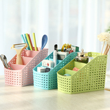 FaSoLa创意塑料4分隔桌面收纳盒 日式分格整理篮办公杂物收纳篮子