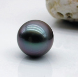 10-11mm大溪地黑珍珠裸珠耳环配珠 黑透紫 稀有颜色 正圆 光泽好