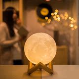匠心诚品3D打印月亮灯月球灯台灯创意装饰充电夜灯礼物
