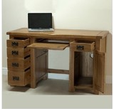 全纯实木家具白橡木学习书桌 欧式一体机台式电脑桌 笔记本电脑桌