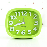 现代简约糖果色 方形时尚闹钟 纯色桌面小时钟 立体数字显示钟表