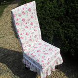 全棉布艺椅套 连体椅套 餐椅套 椅子套 凳子套 粉红小碎花 可定做