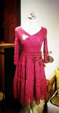 vintage赫本自制复古原单欧洲站蕾丝连衣裙高端外贸独家新娘装