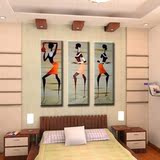 现代法式手绘油画客厅装饰画无框画卧室壁画三联画抽象人物画zf10