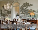 餐厅背景墙大型壁画 欧式风格墙体彩绘 手绘风景油画 深圳墙绘