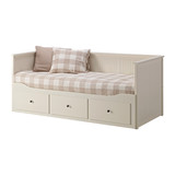 宜家家居IKEA代购 汉尼斯 坐卧两用床框架带3屉  白色 沙发床