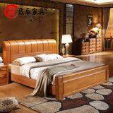 实木床1.8米双人床 中式现代主卧室家具古典雕花结婚床简约高箱床