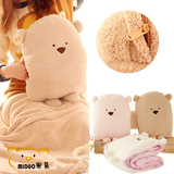 豆豆熊猴子熊猫暖手捂抱枕 两用空调毯被毛绒玩具生日礼物送女生