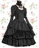 哥特式维多利亚复古蕾丝装饰洛丽塔Lolita洋装长袖连衣裙礼服订做