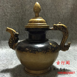古玩杂件 老藏壶 纯铜斑铜壶 生斑老工艺精品收藏级藏传壶
