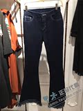 A2HA6320655专柜正品太平鸟女装代购2016新款秋装时尚喇叭牛仔裤