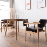 包邮宜家北欧实木餐椅休闲椅洽谈书桌椅子单人沙发椅简约现代家用