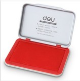 包邮得力(deli)9893 金属方形大号秒干印台(红色)
