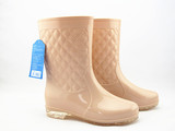 2013新款水晶雨鞋女时尚平底高邦水鞋中筒胶鞋防水防漏雨靴 水靴
