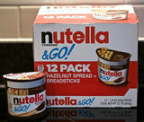 新货包邮费列罗Nutella&Go能多益榛子巧克力酱手指饼干12盒x52g