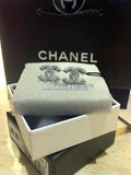 现货 Chanel香奈儿经典热卖款银色水晶/水钻大CC耳钉/耳环 A37272