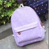 紫色小花 森女系大学生中学生女生书包韩版可爱14寸电脑包旅行包