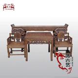 中式仿古家具　明清实木雕花中堂四件套长条案灵芝八仙桌椅　特价