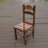 5折新款松木实木炭烧椅 复古碳烧椅子 高靠背炭化火锅餐椅酒店椅