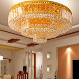 吸顶灯LED水晶灯客厅 工程酒店圆形大灯1.2米金色水晶灯6628