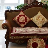 凯撒宫廷豪华欧式沙发垫 布艺防滑坐垫扶手巾 高档 结婚礼物红