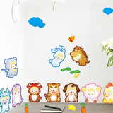 十二生肖随心贴可移除墙贴幼儿园教室儿童房环境布置自粘贴纸贴画