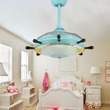新款隐形扇静音吊扇灯儿童房 现代简约遥控风扇灯护眼LED电风扇