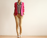 2015秋装新款韩版修身显瘦女 单层OL小西装大码九分袖西服短外套
