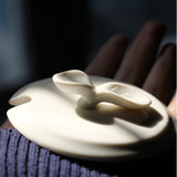 创意萌芽陶瓷杯盖瓷盖 树叶盖 水杯通用盖子 纯白马克牛奶茶杯盖